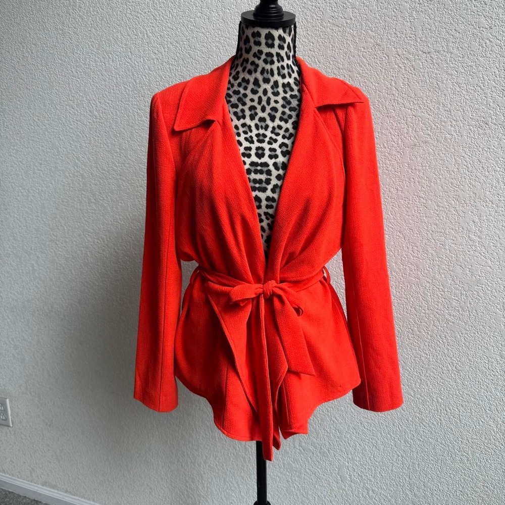 Vince Camuto orange tie waist blazer size 4